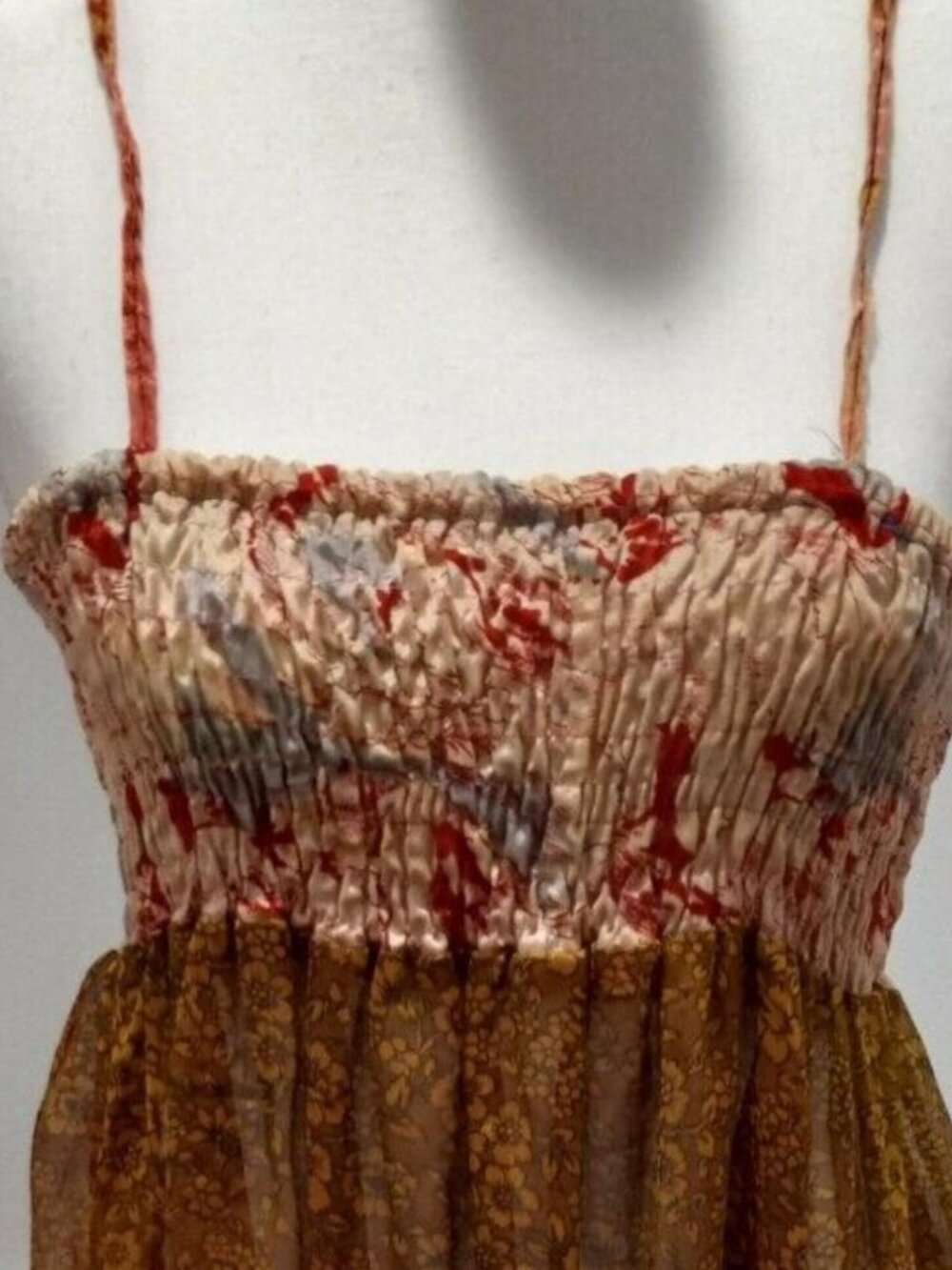 Women Silk Strap Summer Dress Size Small India